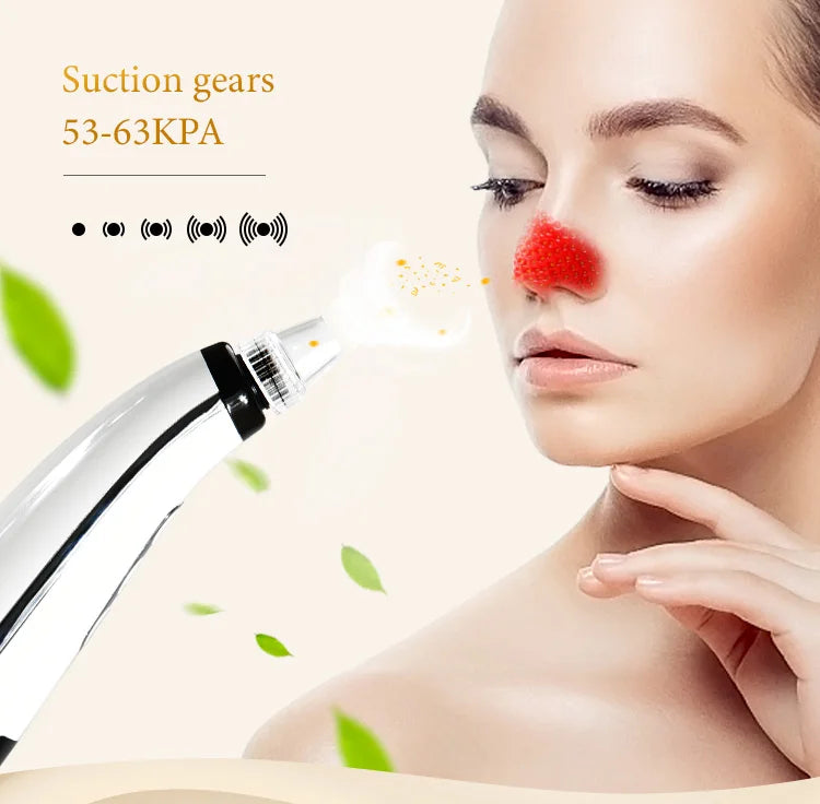 Electric Hot Blackhead and Pimple Removal Vacuum Suction Heated Blackhead Remover Face Deep Cleaner