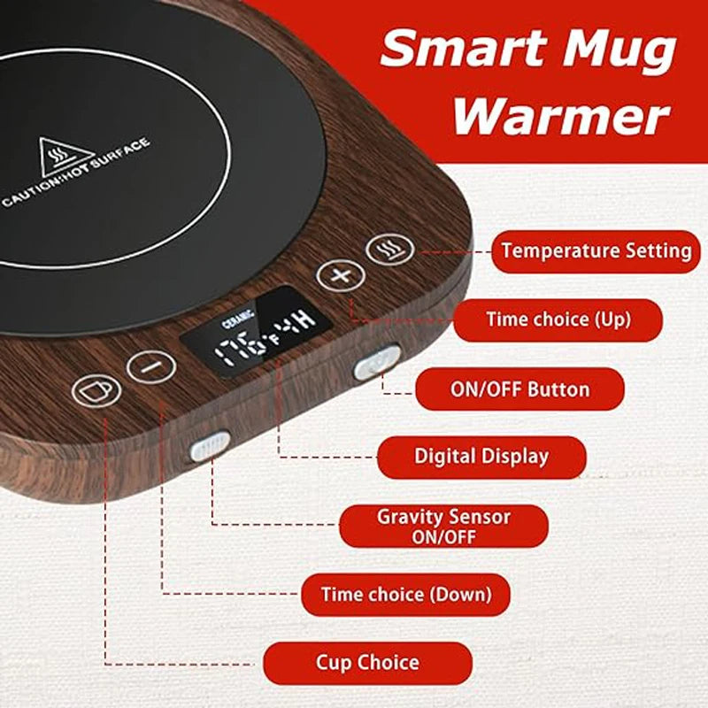 110V/220V Coffee Mug Warmer Timing Cup Heater Hot Tea Makers Heating Pad Warmer Coaster Electric Hot Plate Coffee Heater 36W